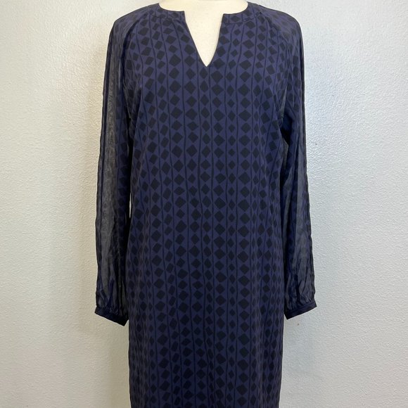 Cabi 3102 Womens Sz M Harlequin Tunic Shift Dress Diamond Print Purple Black - Picture 2 of 7